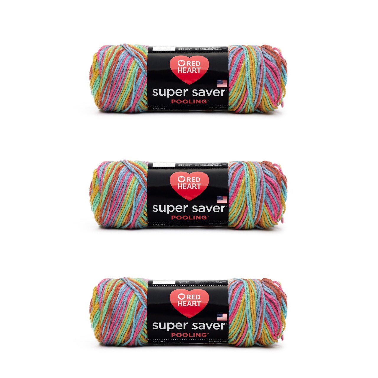 Red Heart Super Saver Papaya Yarn - 3 Pack of 141g/5oz - Acrylic - 4 Medium (Worsted) - 236 Yards - Knitting/Crochet
